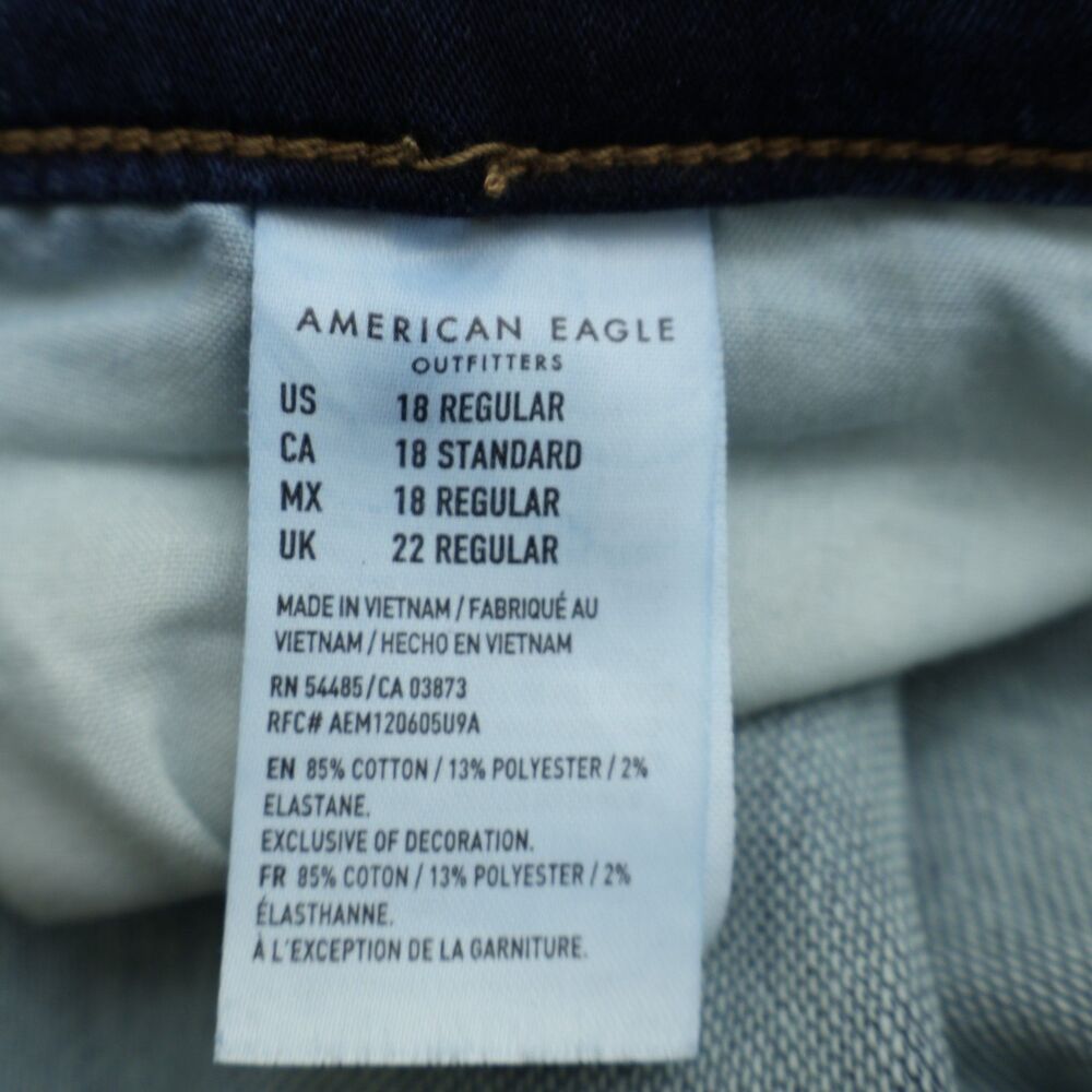 American Eagle Jegging Jeans Women's 18R Super High-Rise 28" Inseam Destroyed - Picture 10 of 16